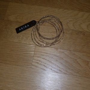 Golden hoop bracelets